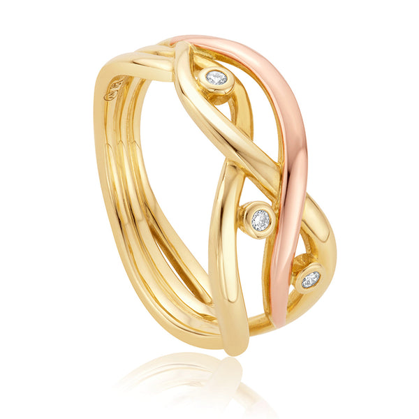 Clogau Swallow Falls 18ct Gold Diamond Ring, GSWF0020