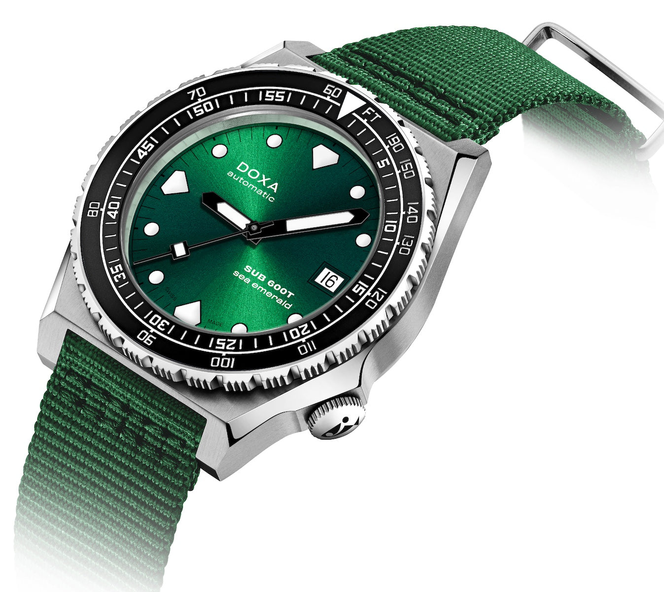 Doxa SUB 600T Sea Emerald Ceramic Nato Watch C W
