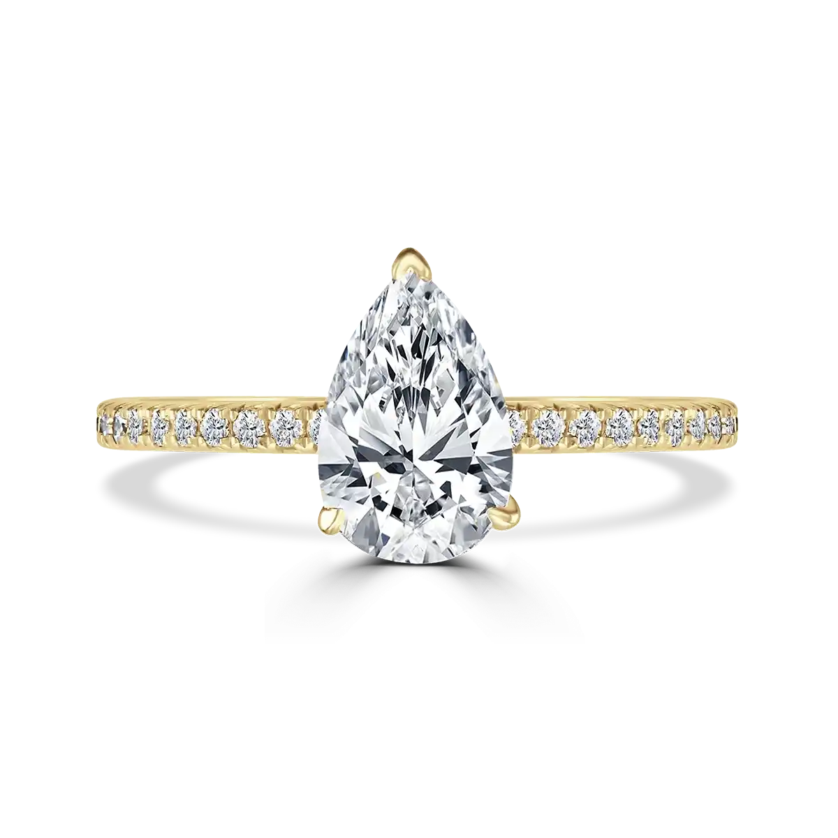 18ct Yellow Gold 1ct Pear Cut Laboratory Grown Diamond Solitaire With ...