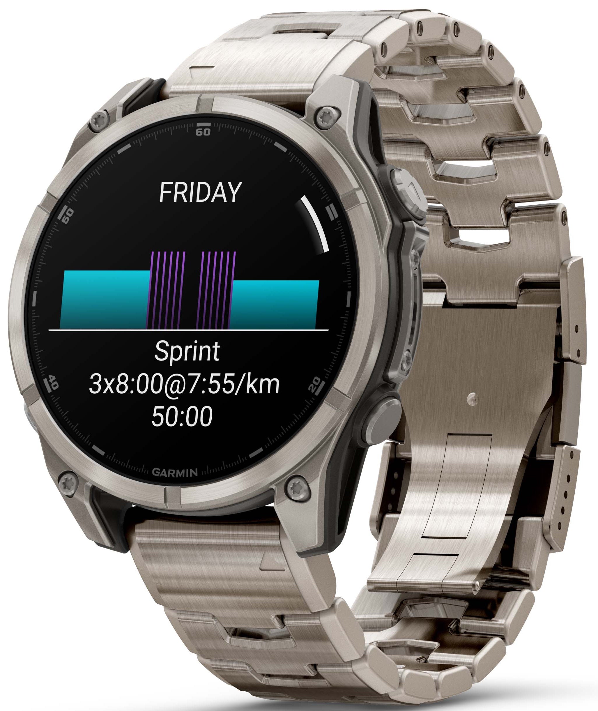 Garmin Fenix 8 47mm Sapphire AMOLED Titanium Bracelet Watch 010