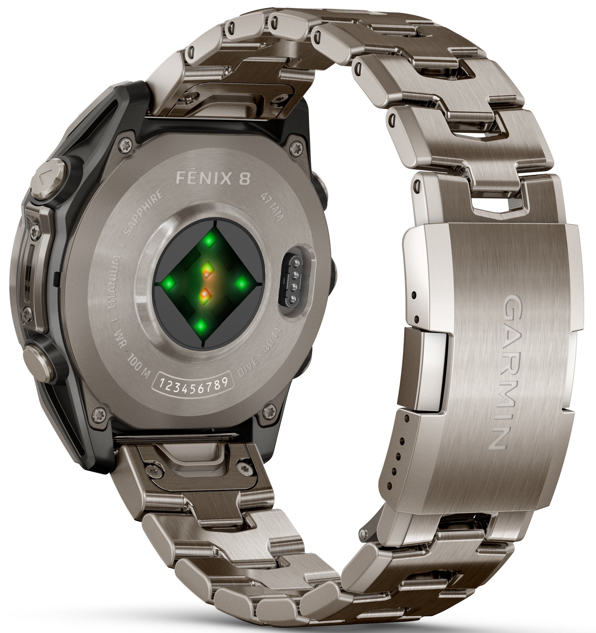Garmin Fenix 8 47mm Sapphire AMOLED Titanium Bracelet Watch 010