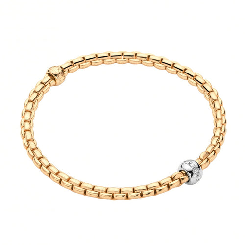Fope Eka Tiny 18ct Yellow Gold 0.07ct Diamond Bracelet, 733B/BBR.