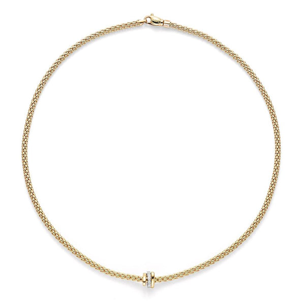 Fope Flex'It Prima 18ct Yellow Gold Diamond 43cm Necklace. 744C BBR. 