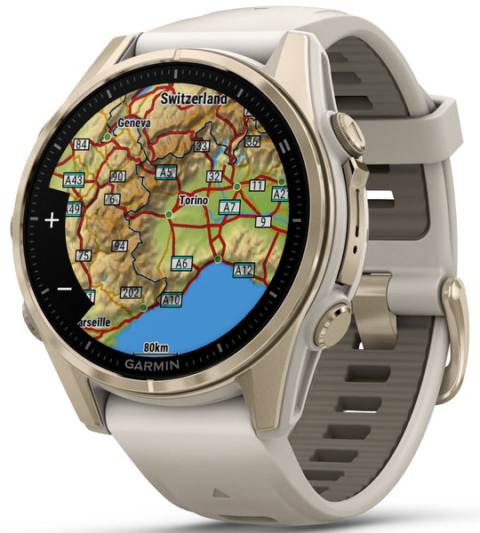 Garmin Fenix 8 43mm Sapphire AMOLED Soft Gold Fog Grey Watch 010