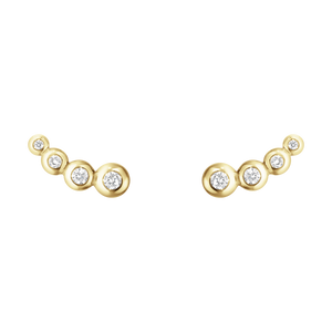 Georg Jensen Aurora 18ct Yellow Gold Diamond Climber Earrings D 10012284 C W Sellors Fine Jewellery