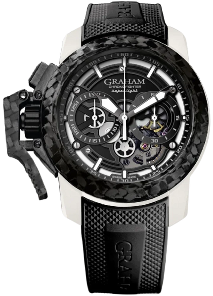 Graham Watch Chronofighter Superlight Carbon Skeleton 2CCCK.W01A Black Rubber