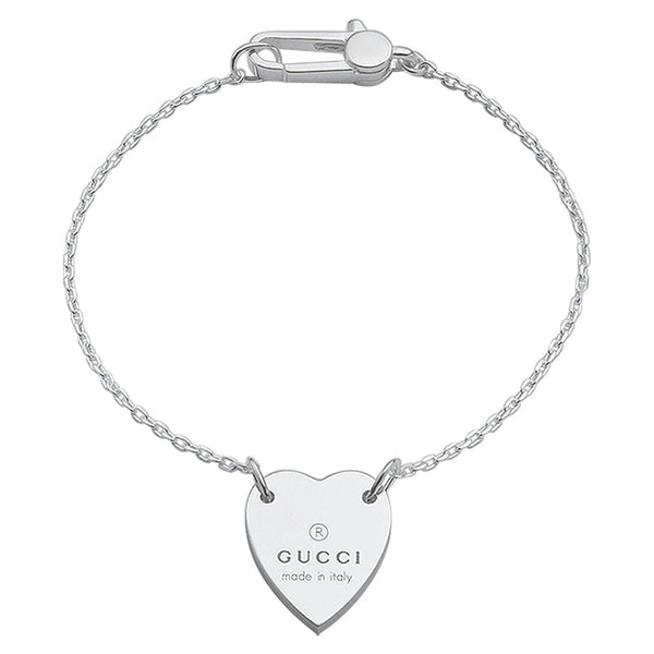 Gucci Trademark Sterling Silver Heart Bracelet