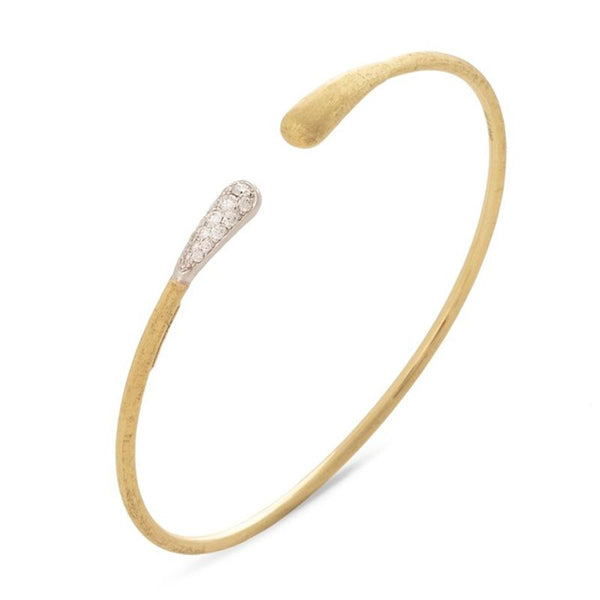 Marco Bicego Lunaria 18ct Yellow Gold 0.15ct Diamond Oval Bangle SB109 B