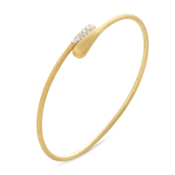 Marco Bicego Lunaria 18ct Yellow Gold 0.15ct Diamond Oval Bangle SB110 B