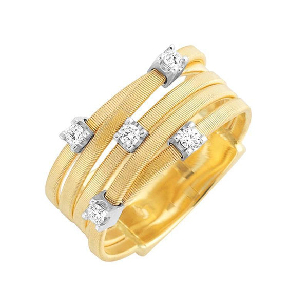 Marco Bicego Goa 18ct Yellow Gold 0.15ct Diamond Ring. AG270 B.
