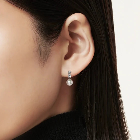 Mikimoto Morning Dew 18ct White Gold Akoya Cultured Pearl Earrings PE 1783D W R C W Sellors Fine Jewellery