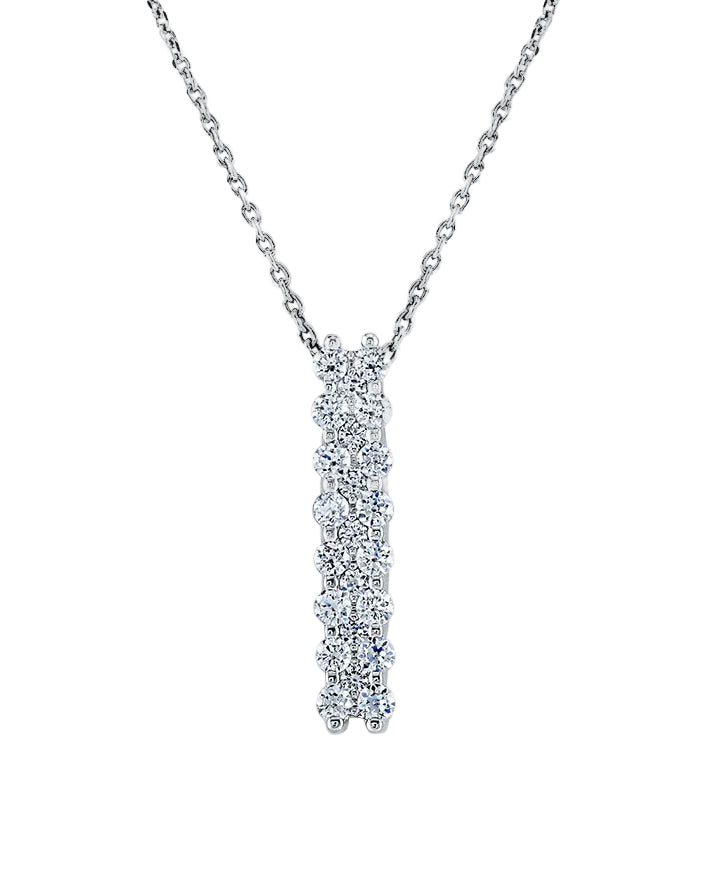9ct White Gold Diamond 0.60ct Hopscotch Pendant, view 1