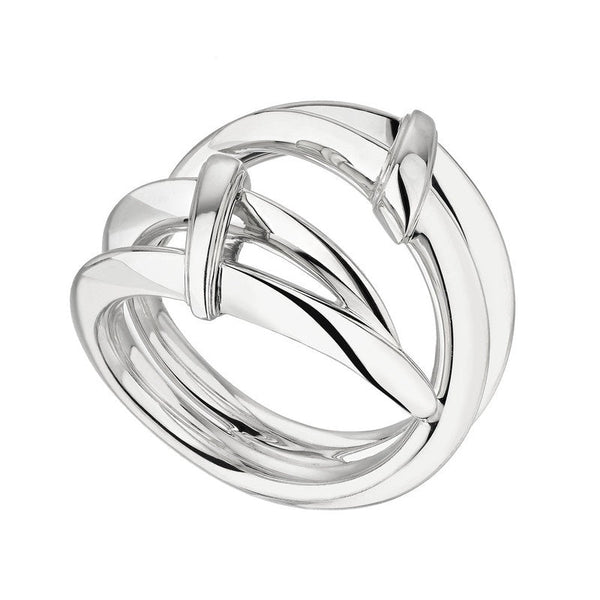 Shaun Leane Sabre Deco Sterling Silver Twist Ring, SA072.SSNARZ.