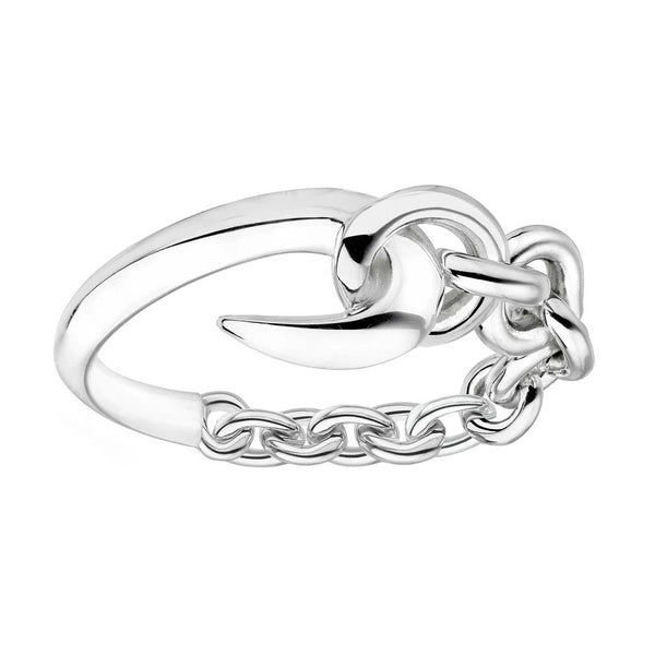 Shaun Leane Hook Sterling Silver Chain Ring, HT020.SSNARZ.