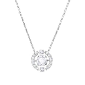 Swarovski Rhodium White Crystal Sparkling Dance Round Necklace 5286137