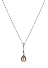 18ct Rose Gold Diamond 0.62ct Pearl 12mm 'wish list' Pendant, view 2