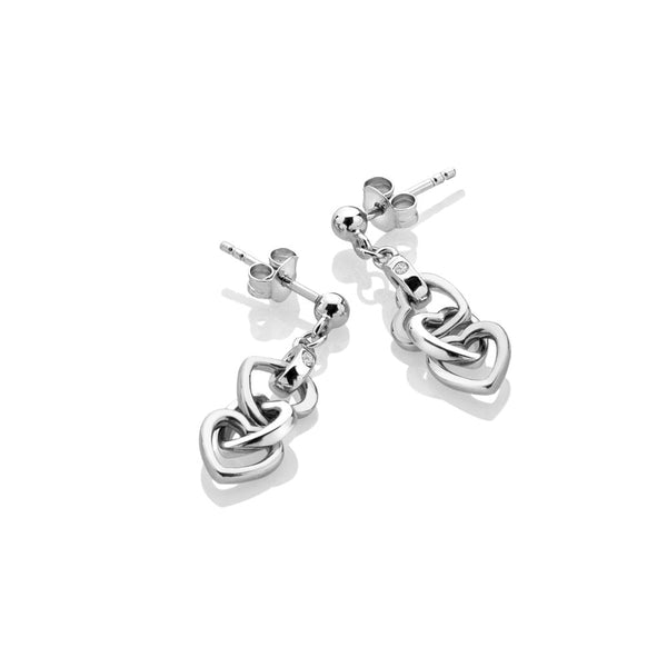 Hot Diamonds - Orecchini In Argento Sterling 925 Con Vero Diamante - Collezione Infinity, Chiusura A Farfalla