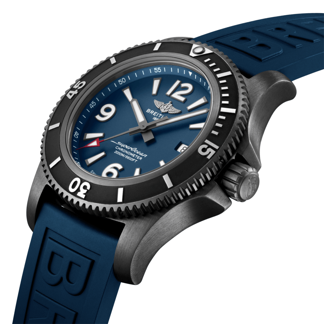 Breitling Watch Superocean Automatic 46 Black Steel Blue M17368D71C1S2 C W Sellors Luxury Watches