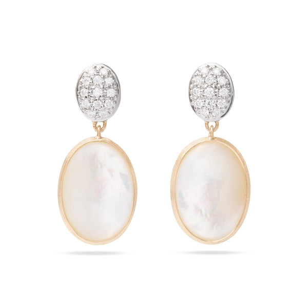Marco Bicego Siviglia 18ct Yellow Gold Mother of Pearl Diamond Earrings