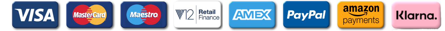 Acceptable Payments: Visa, Mastercard, Maestro, V12 Finance, Amex, PayPal, Amazon Payments, Klanra