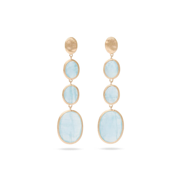 Marco Bicego Siviglia 18ct Yellow Gold Aquamarine Long Drop Earrings