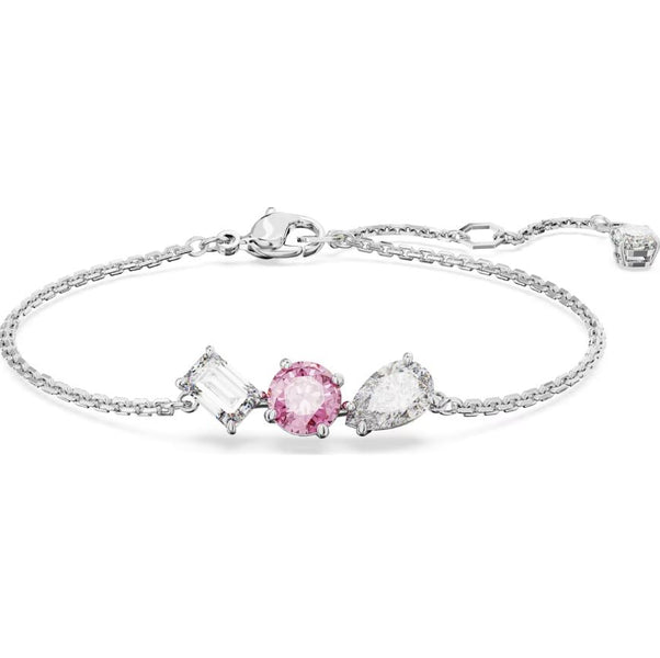 Swarovski Mesmera Rhodium Plated Mixed Cut Pink Crystal Bracelet