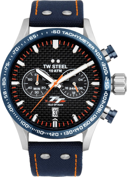 Montre Homme TW-Steel GT14 Fast Lane Chronographe Nigel Mansell Édition Limitée - Boîtier 48mm, Cadran Noir, Bracelet Caoutchouc, Neuf Complet