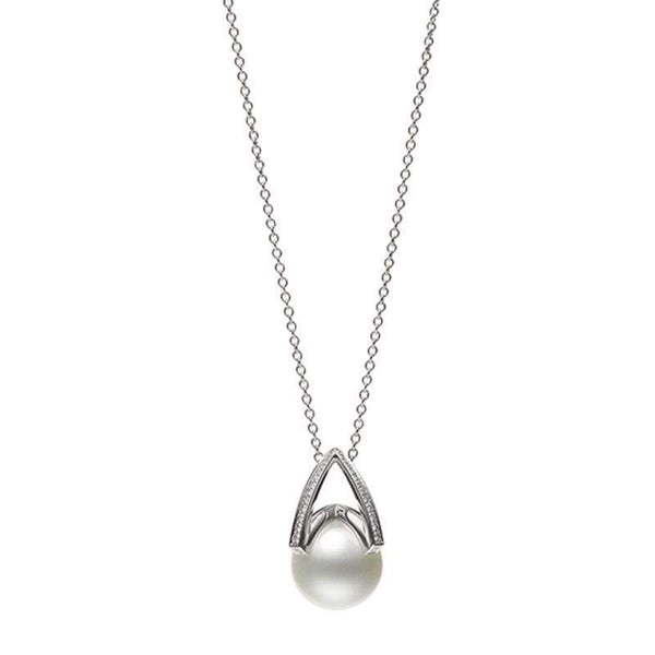 Mikimoto M Collection 18ct White Gold Diamond White South Sea Pearl Pendant, PPA 1803NDW.