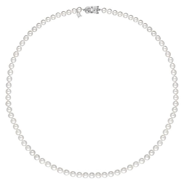 Mikimoto 18ct White Gold 6.5mm White Akoya Pearl Necklace U65223 W JPW