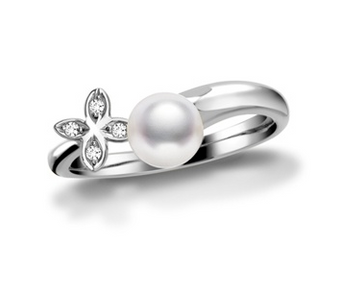 Mikimoto black 2025 pearl ring