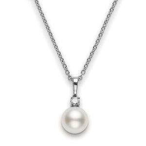 Mikimoto 18ct White Gold Diamond 10mm White A+ South Sea Pearl Necklace, PPS 1002ND W.