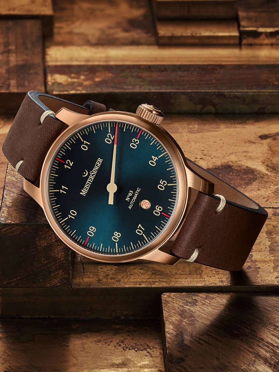 Meistersinger Watch N.03 Bronze Line AM917BR C W Sellors Luxury Watches