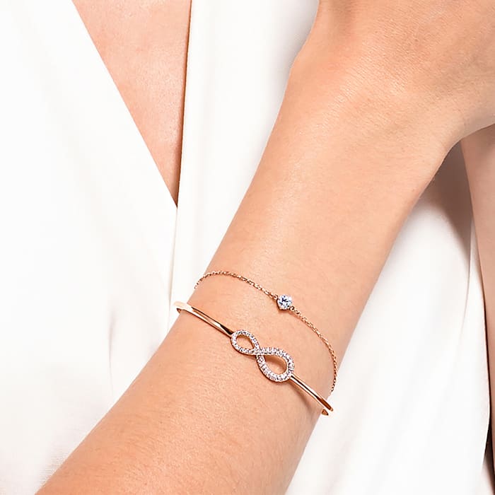 Swarovski Infinity Crystal Rose Gold Plated Bangle 5518871