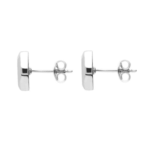 Sterling Silver Blue John Round Stud Earrings, E805.