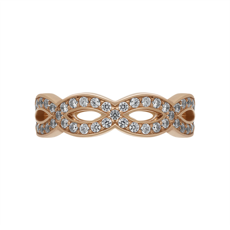 Rose gold love top knot ring