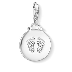 Thomas Sabo Charm Club Sterling Silver Zirconia Baby Footprint Charm, 1692-051-14.