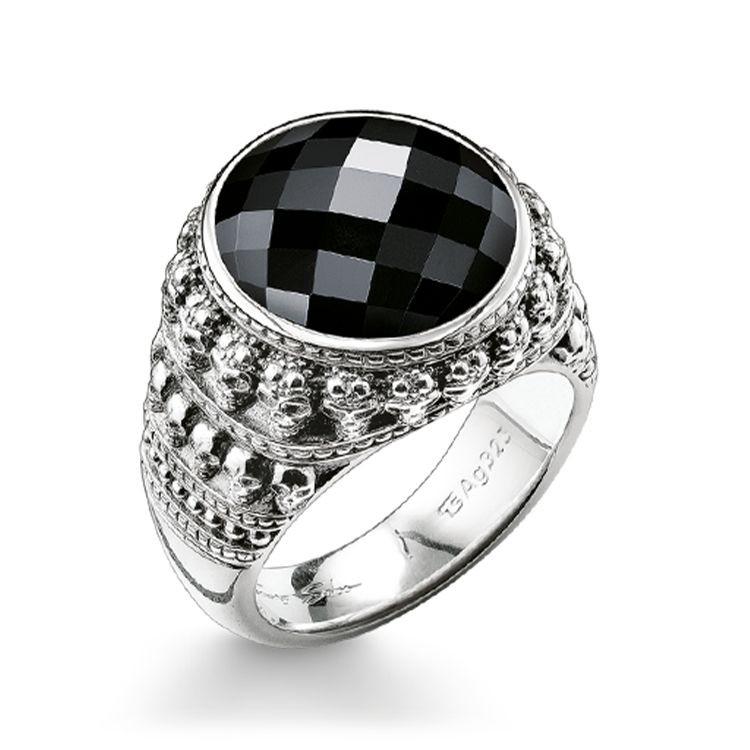 Onyx cheap skull ring