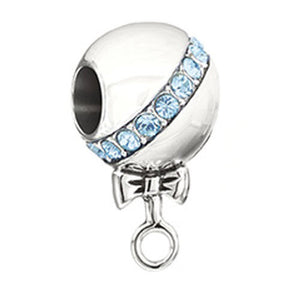 Chamilia Charm Blue Swarovski Baby Rattle Silver 2025-1071