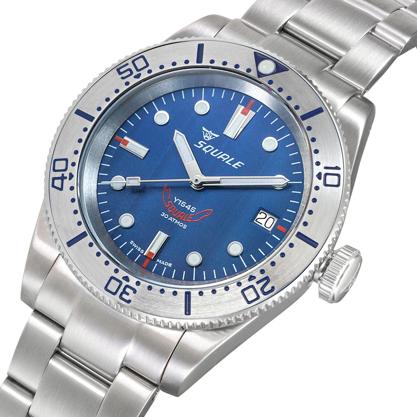 Squale 1545 Steel Blue Bracelet Watch