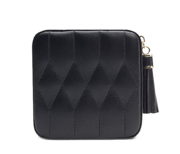 Wolf Caroline Zip Travel Jewellery Case Black 329971